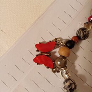 Elegant Red and Silver Beaded Necklace